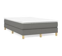 mtlskopl Lit à sommier tapissier gris foncé 120 x 200 cm avec matelas à ressorts ensachés et surmatelas - Lit en tissu moderne pour chambre à coucher, chambre d'amis, chambre d'adolescent