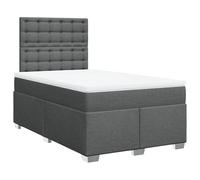 mtlskopl Lit à sommier tapissier - Gris foncé - 120 x 200 cm - Avec matelas et surmatelas - Lit d'appoint moderne - Pour chambre d'adolescent, chambre à coucher