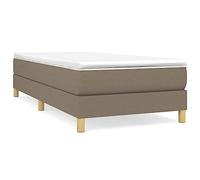 mtlskopl Lit à sommier tapissier simple, 90 x 200 cm, taupe, avec matelas à ressorts ensachés, surmatelas doux pour la peau et housse respirante, design moderne pour chambre à coucher et lit d'invités