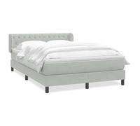 mtlskopl Lit Boxspring 160x210 cm avec Matelas et Surmatelas Velours Gris | Ensemble de lit complet pour chambre à coucher avec tête réglable, cadre en bois robuste et revêtement doux au toucher.