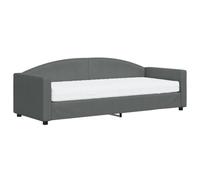 mtlskopl Lit de jour, 80 x 200 cm, gris foncé, avec matelas de 10 cm d'épaisseur, canapé-lit 2 en 1, en tissu, métal et bois massif, peu encombrant, pour salon, chambre à coucher, chambre d'adolescent