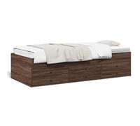 mtlskopl Lit de jour avec tiroirs 203 x 93 x 45,5 cm, bois marron chêne, canapé-lit d'invité, 6 tiroirs de lit à roulettes, lit peu encombrant sans matelas