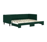 mtlskopl Lit de jour, extensible, 90 x 200 cm, en velours, vert foncé, avec coffre à roulettes, design moderne, robuste, pour salon, sommeil, chambre d'amis