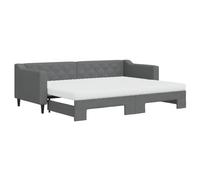 mtlskopl Lit de jour, extensible, gris foncé, 80 x 200 cm, moderne, avec 2 matelas, cadre en bois et métal robuste, pour salon, chambre d'amis, maison et bureau