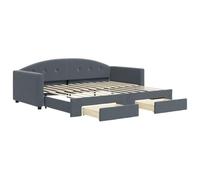 mtlskopl Lit de jour extensible gris foncé 90 x 200 cm avec tiroirs en velours canapé-lit 2 en 1 pour invités pour vivre dans le salon, la chambre à coucher, le bureau à domicile