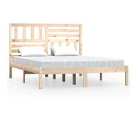 mtlskopl Lit en bois de pin massif, 140 x 200 cm, non traité, avec tête de lit, sommier à lattes, pour chambre à coucher, chambre d'amis