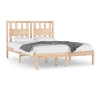 mtlskopl Lit en bois de pin massif, 150 x 200 cm, non traité, avec tête de lit, cadre de lit robuste, pour matelas, 150 x 200 cm, lit king size moderne, pour chambre à coucher, chambre d'amis et