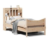 mtlskopl Lit en bois de pin massif 90 x 200 cm avec sommier à lattes, espace de rangement, tête de lit, lit simple, robuste, pour chambre d'adolescent, chambre d'amis, chambre à coucher
