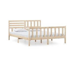 mtlskopl Lit en bois massif - 160 x 200 cm - Pin non traité - Cadre de lit robuste - Design moderne - Pour chambre à coucher, chambre d'amis et chambre d'adolescent - Convient pour matelas de 160 x