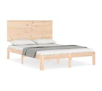 mtlskopl Lit en pin massif 140 x 200 cm - Cadre de lit rustique non traité avec tête de lit pour lire - Espace de rangement sous le lit - Pour chambre à coucher, chambre d'amis et chambre d'adolescent