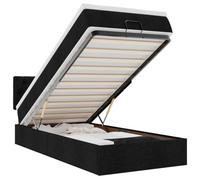 mtlskopl Lit ottoman 100 x 200 cm, noir, avec matelas et surmatelas, 140 kg, mécanisme de levage hydraulique, tiroir de lit