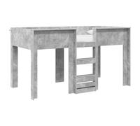 mtlskopl Lit superposé 100 x 200 cm - Gris béton - Cadre de lit en bois - Peu encombrant - Lit double pour chambre d'adolescent - Lit mezzanine moderne sans matelas