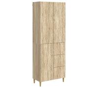 mtlskopl Lot de 2 armoires multi-usages en chêne Sonoma - Ensemble de meubles polyvalent avec 3 portes, 3 tiroirs et 3 étagères - Armoire moderne pour salon et bureau - Meuble de rangement miracle
