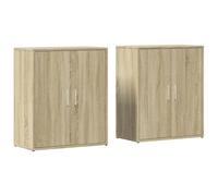 mtlskopl Lot de 2 Buffets Bas Meuble de Rangement Salon Bahut d'Appoint en Bois d'Ingénierie avec Portes et Étagères pour Entrée Couloir Salle à Manger Chêne Sonoma 60x31x70 cm