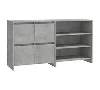 mtlskopl Lot de 2 buffets en bois gris béton - 70 x 40,5 x 75 cm - Buffet de cuisine moderne avec étagère et portes - Espace de rangement pour salon, couloir, chambre à coucher