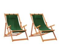 mtlskopl Lot de 2 chaises de plage pliantes en bois d'eucalyptus, chaises longues avec dossier réglable sur 3 positions, chaise longue de jardin, chaise longue pliante pour plage, camping, jardin