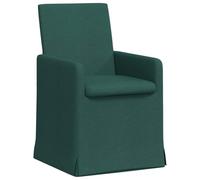 mtlskopl Lot de 2 chaises de salle à manger - En tissu - Vert foncé - Structure en métal - 57 x 67 x 95 cm - Ergonomiques - Avec accoudoirs - Design moderne - Pour cuisine, salle à manger, salon