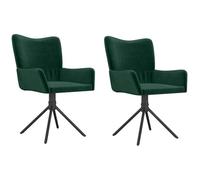 mtlskopl Lot de 2 chaises de salle à manger, pivotantes, en velours, vert foncé, 55 x 56 x 85,5 cm, ergonomiques rembourrées, pour cuisine, salon, salle à manger