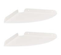 mtlskopl Lot de 2 Étagères Flottantes d'angle en Acier, Tablette Murale Quart de Rond 24 x 24 x 2 cm, Rangement Mural Gain de Place pour Salon, Cuisine et Entrée, Blanc Mat