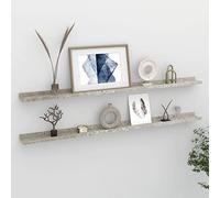 mtlskopl Lot de 2 étagères murales flottantes en MDF avec capacité de charge de 5 kg - Gris béton - 115 x 9 x 3 cm - Pour salon, couloir, chambre à coucher