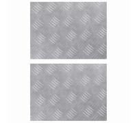 mtlskopl Lot de 2 marches d'escalier en tôle ondulée en aluminium - Protection des marches d'angle droit - Pour l'intérieur et l'extérieur - Antidérapant - En aluminium - Argenté - 40 x 30 cm