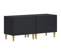 mtlskopl Lot de 2 meubles TV bas en bois noir 49 x 35 x 43 cm | Table TV Duo peu encombrante avec montage flexible sur porte et entretien résistant à l'humidité pour le salon et la chambre