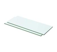 mtlskopl Lot de 2 Panneaux d'Étagère en Verre Trempé Transparent 50 x 15 cm, Tablettes Murales Robustes Épaisseur 8 mm pour Paroi à Lattes, Présentoir pour Magasin et Maison