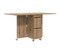 mtlskopl Lot de 2 tables à manger extensibles pliantes - 140 x 80 x 77 cm - En chêne artisanal - Table de cuisine multifonction avec espace de rangement pour salle à manger