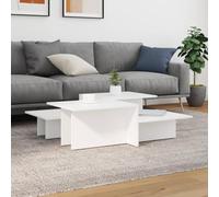 mtlskopl Lot de 2 tables basses en bois blanc 111,5 x 50 x 33 cm - Design moderne - Construction robuste - Peu encombrante - Pour salon, canapé et chambre à coucher
