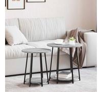 mtlskopl Lot de 2 tables d'appoint - Gris Sonoma - Noir - 50 x 50 x 51 cm - En métal et bois d'ingénierie - Design moderne pour salon, chambre à coucher, canapé, table de chevet