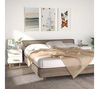 mtlskopl Lot de 2 tables de chevet blanches 40 x 35 x 47,5 cm, en matériau dérivé du bois, pieds en eucalyptus, 2 tiroirs, scandinave, pour chambre à coucher et chambre d'amis