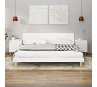 mtlskopl Lot de 2 tables de chevet en bois blanc 40 x 40 x 50 cm - Table de chevet moderne avec porte - Commode de chevet compacte pour chambre à coucher, lit à sommier tapissier et meubles d'appoint