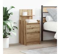 mtlskopl Lot de 2 tables de chevet en chêne artisanal, 38 x 34 x 80 cm, avec 2 tiroirs, design moderne, construction robuste, pour chambre à coucher, chambre d'amis et chambre d'adolescent