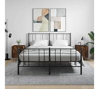 mtlskopl Lot de 2 tables de chevet en chêne fumé - 40 x 40 x 50 cm - En bois avec pieds en fer - Design moderne - Espace de rangement spacieux - Commode pour chambre à coucher, salon, couloir