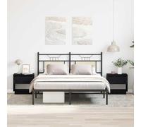 mtlskopl Lot de 2 tables de chevet en chêne noir - 45 x 44 x 34 cm - Matériau bois avec tiroir et étagère - Design moderne et durable - Pour chambre à coucher, chambre d'amis et petites pièces