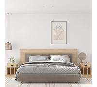mtlskopl Lot de 2 tables de chevet en chêne Sonoma - 43 x 36 x 50 cm - Avec tiroir et 3 compartiments - Design moderne - Robuste et durable - Pour chambre à coucher, lit à sommier tapissier et table