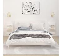 mtlskopl Lot de 2 tables de chevet murales en pin massif - 40 x 17,5 x 63 cm - Blanc - Étagère flottante réglable et flexible - Peu encombrante - Pour chambre à coucher, salon, couloir