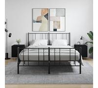 mtlskopl Lot de 2 tables de chevet - Noir - 40 x 40 x 50 cm - En bois avec pieds en métal - Design moderne - Robuste - Pour chambre à coucher, lit à sommier tapissier et meubles d'appoint