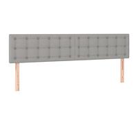 mtlskopl Lot de 2 têtes de lit - Gris clair - 100 x 5 x 78/88 cm - Pieds en bois polyester - Hauteur réglable - Lit double - Chambre d'adolescent
