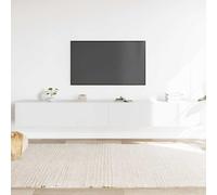 mtlskopl Lot de 3 meubles TV - En bois - Blanc - 80 x 30 x 30 cm - À suspendre au mur - Buffet bas moderne pour salon, chambre à coucher et bureau
