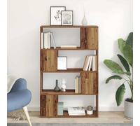 mtlskopl Lot de 4 armoires TV murales marron 80 x 24 x 125 cm en matériau dérivé du bois - Design moderne avec 4 étagères - Peu encombrant - Pour salon, chambre à coucher - Urban Living