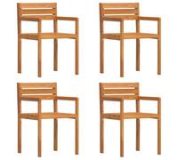 mtlskopl Lot de 4 chaises de jardin 50 x 53 x 80 cm en bois d'acacia massif avec finition à l'huile, dossier ergonomique, siège à lamelles, design moderne et robuste, pour jardin, terrasse, balcon