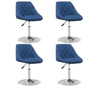 mtlskopl Lot de 4 chaises de salle à manger pivotantes en acier chromé - Bleu velours - 46 x 44 x 62,5 à 77,5 cm - Hauteur réglable - Pour cuisine, salle à manger - Moderne - Pour salon, salle à