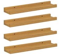 mtlskopl Lot de 4 Étagères Murales en Bois d'Ingénierie, Tablette Murale Flottante et Modulaire pour Salon, Chambre et Bureau, Déco Murale Suspendue, Beige, 40 x 9 x 3 cm