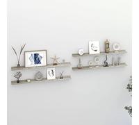 mtlskopl Lot de 4 étagères murales en MDF gris béton 100 x 9 x 3 cm avec fonction flottante décorative pour salon, couloir, chambre et cuisine