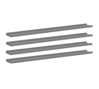 mtlskopl Lot de 4 Étagères Murales Flottantes en MDF, Tablettes Murales Longues de 100 x 9 x 3 cm pour Rangement et Décoration de Salon, Chambre, Bureau et Couloir, Coloris Gris