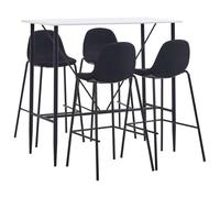 mtlskopl Lot de 5 tables de bar avec 4 chaises de bar pour la cuisine | Ensemble de bistro moderne avec table haute stable et quatre tabourets rembourrés pour salle à manger