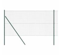 mtlskopl Lot de poteaux de clôture - 50 x 1,4 m - Vert - 25 x 25 mm - En acier PVC - Résistant aux intempéries - Design moderne - Robuste et durable - Pour jardin, terrasse, balcon