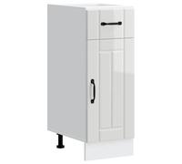 mtlskopl Lucca Meuble de cuisine blanc brillant 30 × 46 × 81,5 cm en matériau dérivé du bois avec pieds réglables - Peu encombrant - Armoire multifonction pour petite cuisine, couloir, salle de bain
