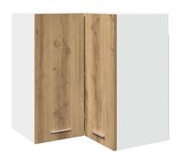 mtlskopl Lyon Armoire d'angle suspendue - 57 x 57 x 60 cm - En chêne artisanal - Avec 2 compartiments - Peu encombrante et robuste - Pour cuisine, salle à manger, couloir